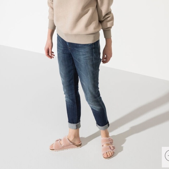 Birkenstock Arizona Shearling Suede Leather Size 8 Light Rose NWT - Picture 2 of 13